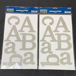 Renewing Minds Silver Glitter Adhesive Letters 22 sheets of glitter silver lette